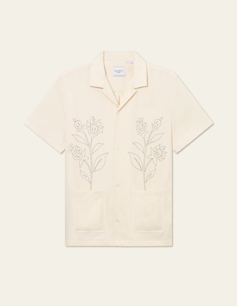 Les Deux - Kingsley AOE SS Shirt - Ivory - Chemises - LDM401101