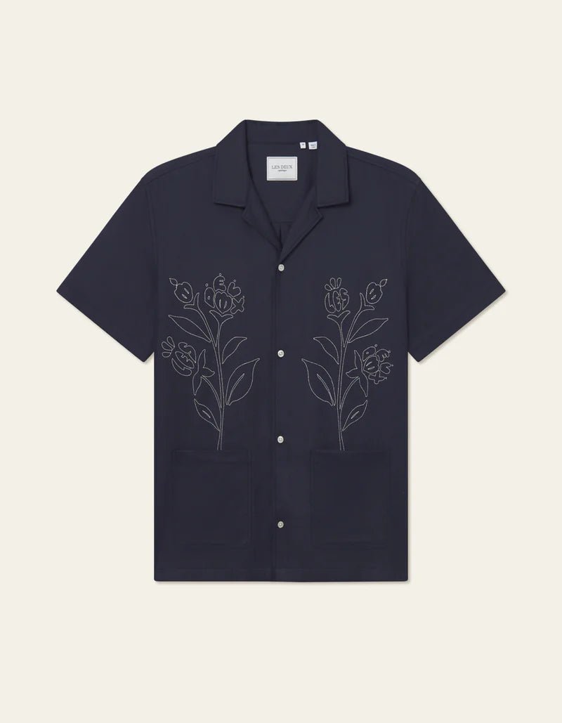 Les Deux - Kingsley AOE SS Shirt - Navy - Chemises - LDM401101