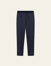 Les Deux - Ballier Casual Pinstripe Track Pants - Dark Navy & Light Ivory - Pantalons et Shorts - LDM530057