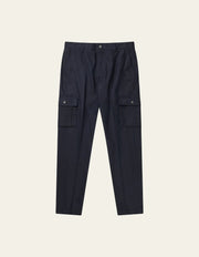 Les Deux - Como Reg Wool Cargo Suit Pants - Dark Navy Melange - Pantalons et Shorts - LDM501094