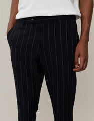 Les Deux - Como Twill Pinstripe Suit Pants - Dark navy/ Ivory-Pantalons et Shorts-LDM510123