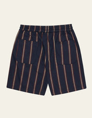 Les Deux - Lawson Stripes Short - Dark navy/Light Camel-Pantalons et Shorts-LDM511044