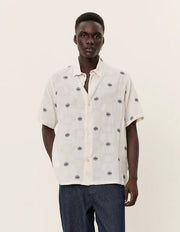 Les Deux - Ira SS Shirt - Ivory/Blueprint - Polo - LDM401089