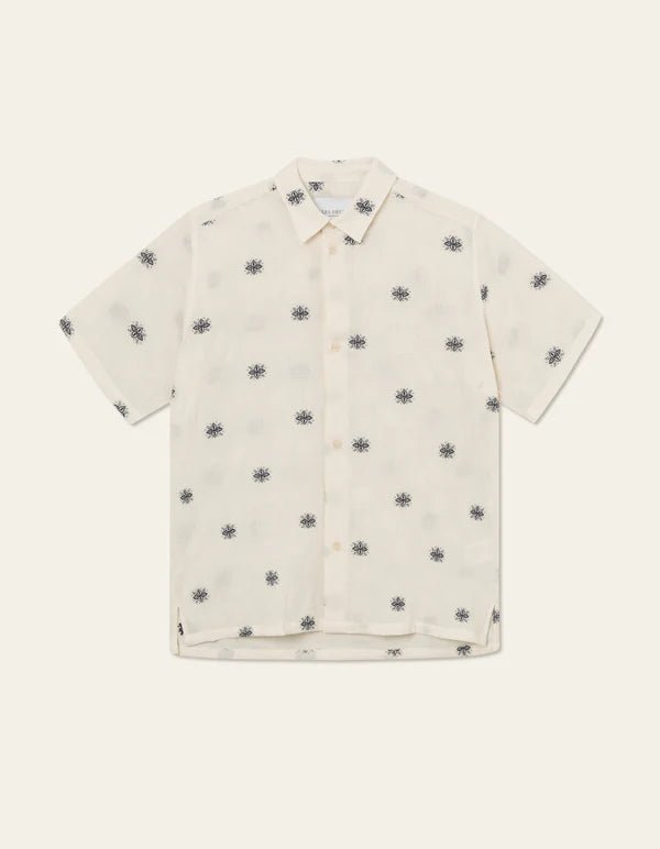 Les Deux - Ira SS Shirt - Ivory/Blueprint - Polo - LDM401089