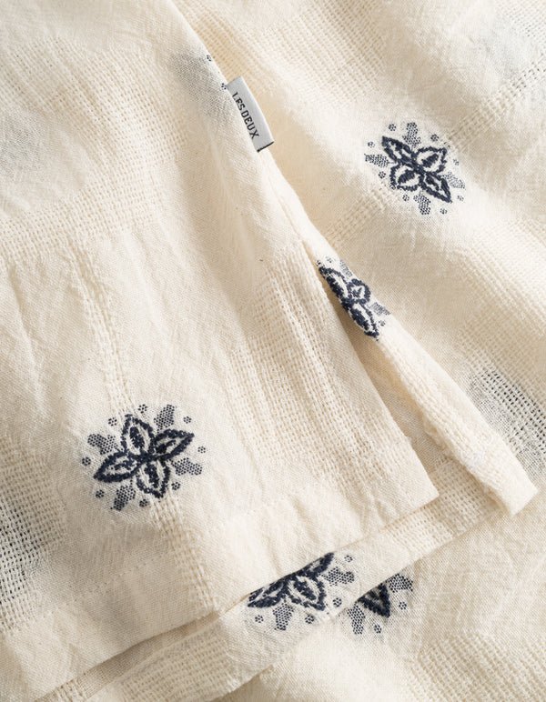 Les Deux - Ira SS Shirt - Ivory/Blueprint - Polo - LDM401089