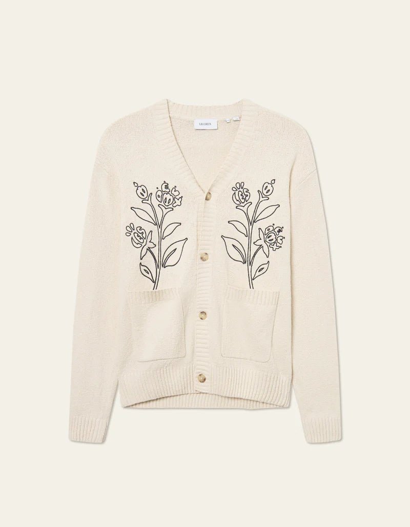 Les Deux - Brad Embroidery Cardigan - Ivory - Pulls et Sweats - LDM310154