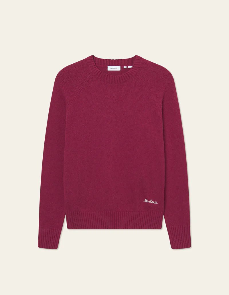 Les Deux - Brad Roundneck Knit - Beet Red - Pulls et Sweats - LDM3101125