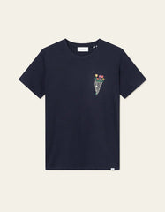 Les Deux - Bouquet T-shirt - Dark Navy - T-shirts - LDM101196