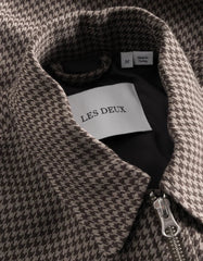 Les Deux - Como Coach Houndstooth Jacket - Mountain Grey & Desert Taupe - Vestes et Manteaux - LDM610159