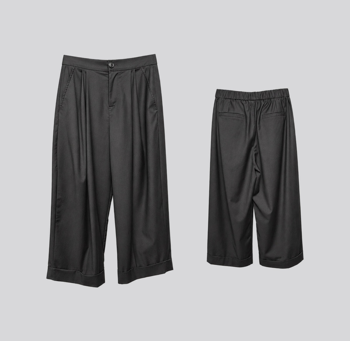 Maatroom Pantalon Ryoma noir – packshot, vue de face et vue de dos