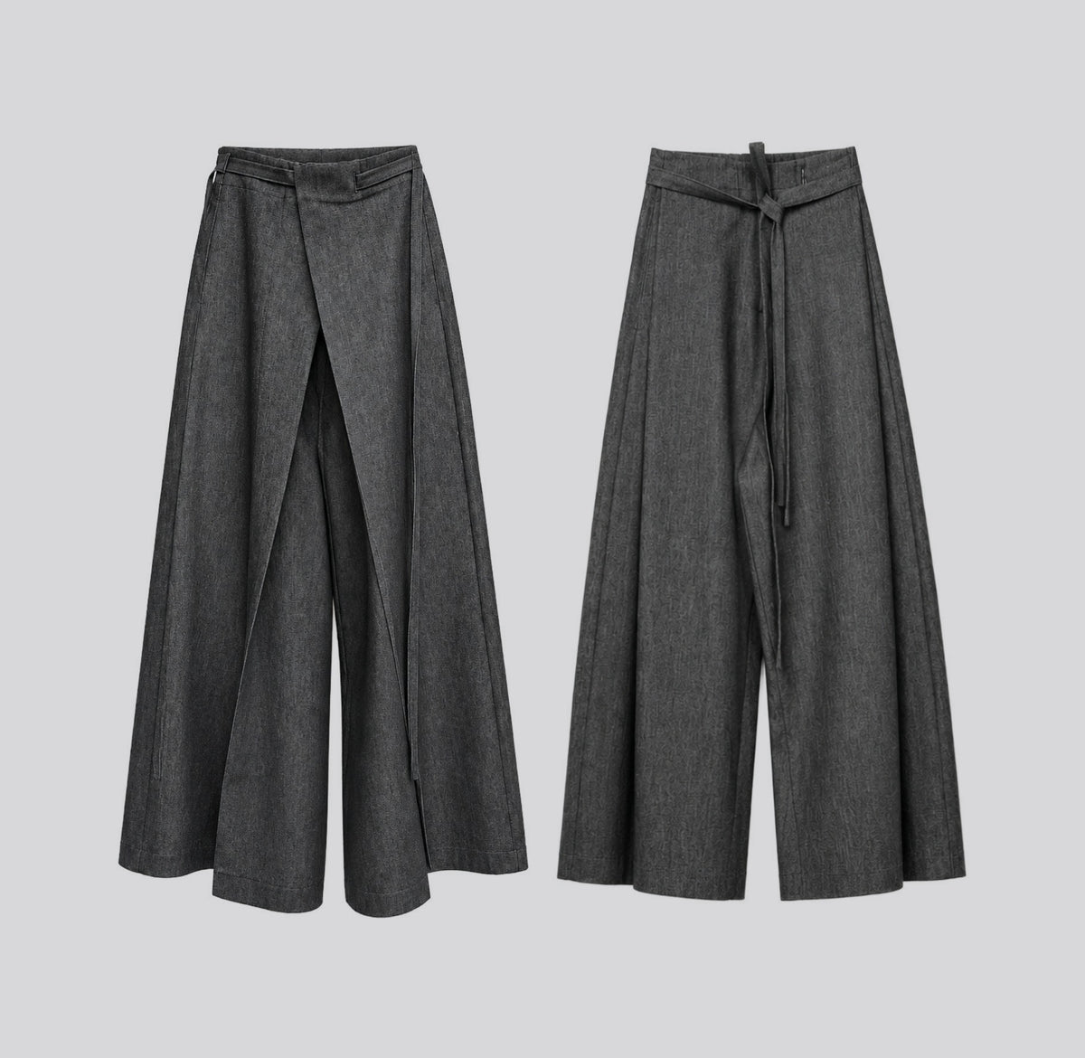 Maatroom Pantalon Tomoe gris anthracite – packshot, deux vues