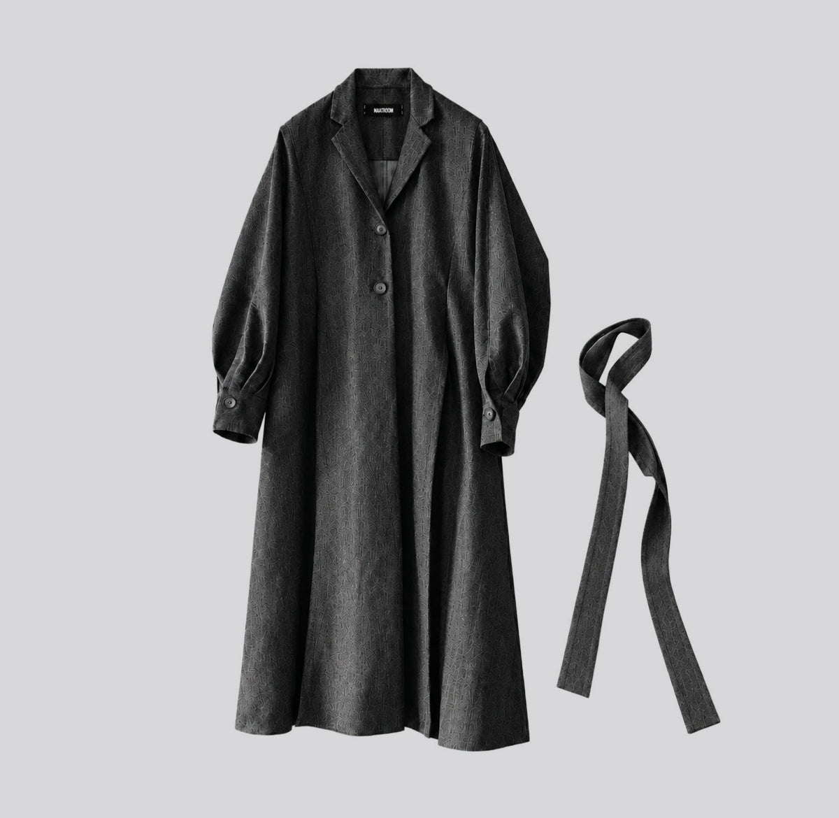Maatroom – Manteau long Maxime – Gris anthracite-Vestes et Manteaux-MAAT-04