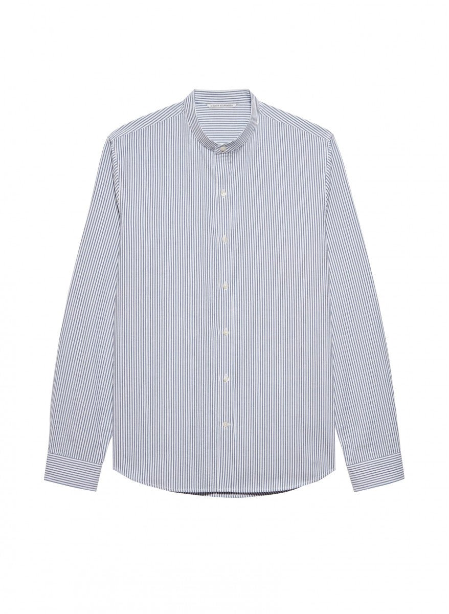Maison Standards - Chemise Col Mao 2 Seersucker - Bleu - Chemises - H121C004TIR09