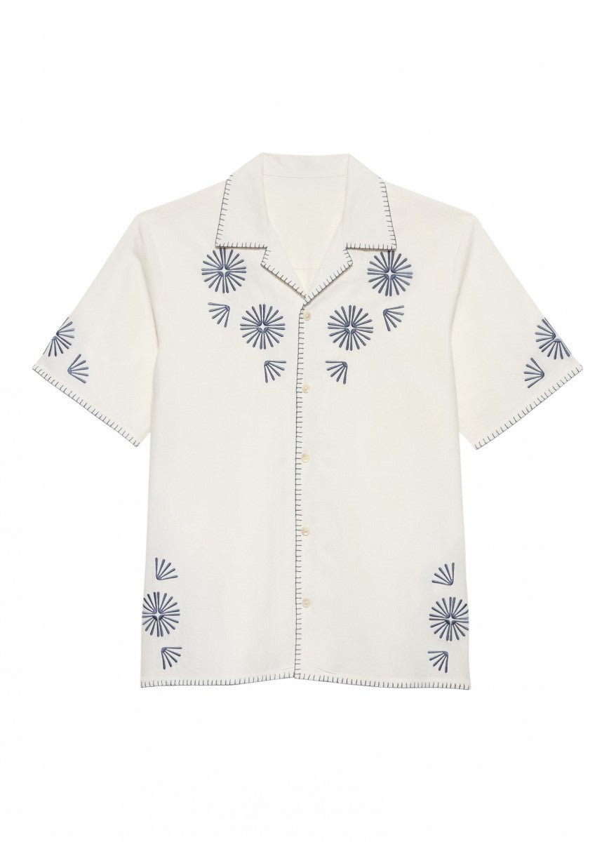 Maison Standards - Chemise Finn Mc Brodée Fleurs - Blanc - Chemises - H125C032BRO01