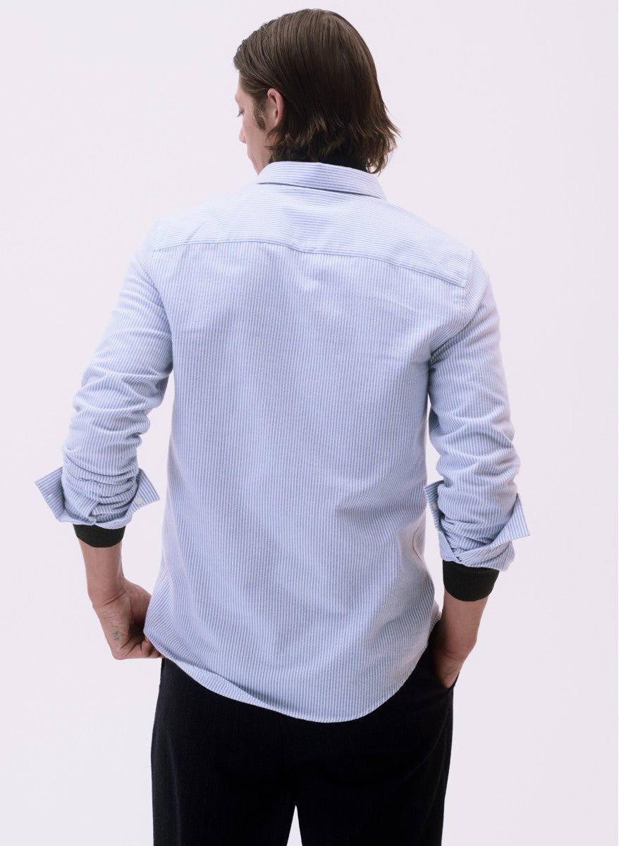 Maison Standards - Chemise Peter Flanelle rayée - Bleu - Chemises - H223C001TIR19