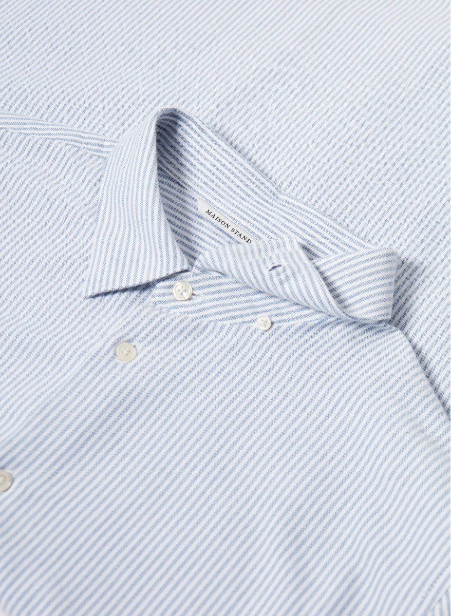 Maison Standards - Chemise Peter Flanelle rayée - Bleu - Chemises - H223C001TIR19