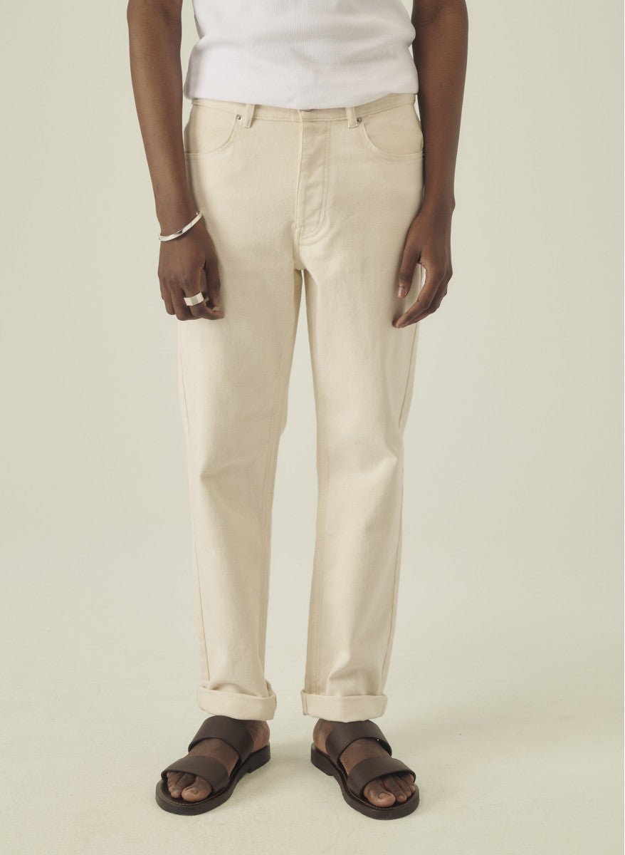 Maison Standards - Jean Loose Droit Elio - Ecru - Pantalons et Shorts - H124P019DEN40