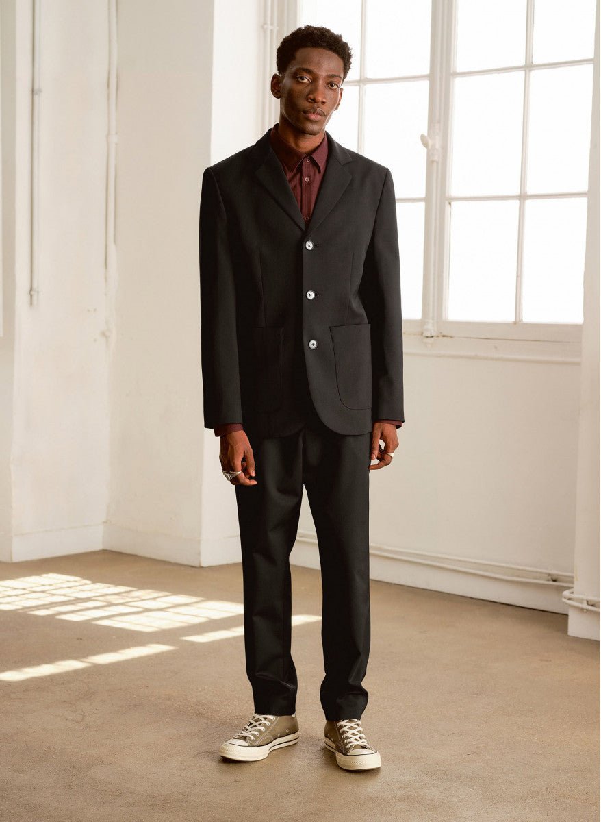 Maison Standards - Pantalon François Loose infroissable - Noir - Pantalons et Shorts - H123P026TIU27