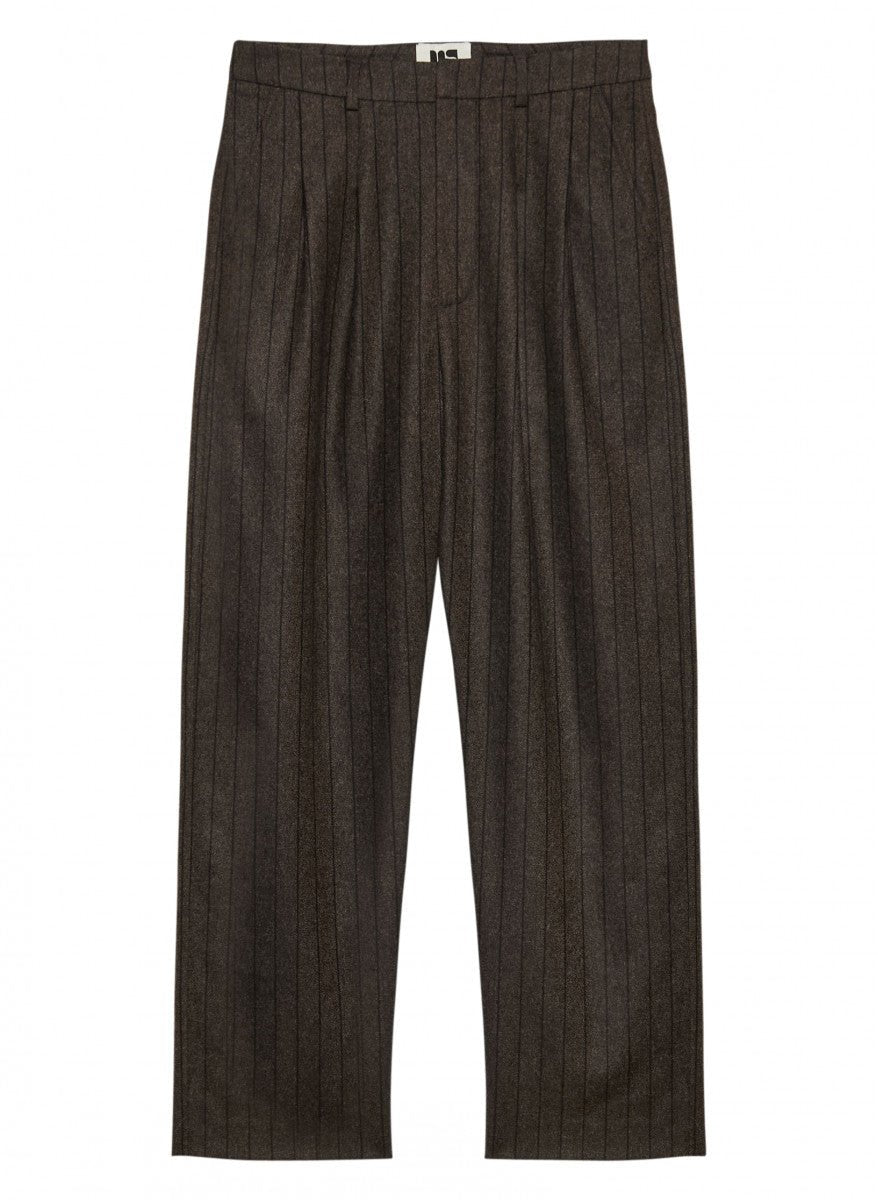 Maison Standards - Pantalon Saul Rayé 2 plis Unisexe - Marron foncé - Pantalons et Shorts - H225P040TIR28