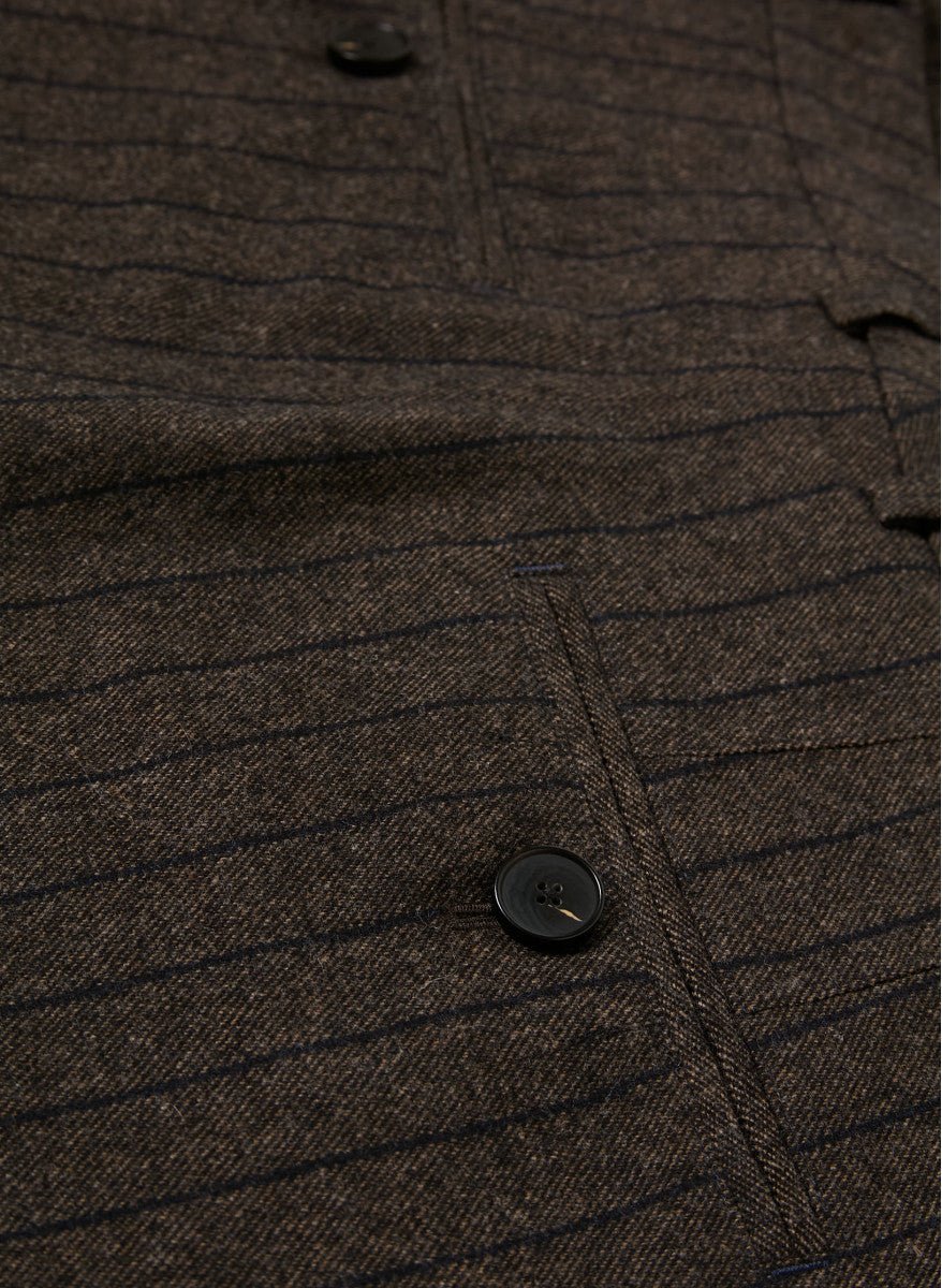 Maison Standards - Pantalon Saul Rayé 2 plis Unisexe - Marron foncé - Pantalons et Shorts - H225P040TIR28