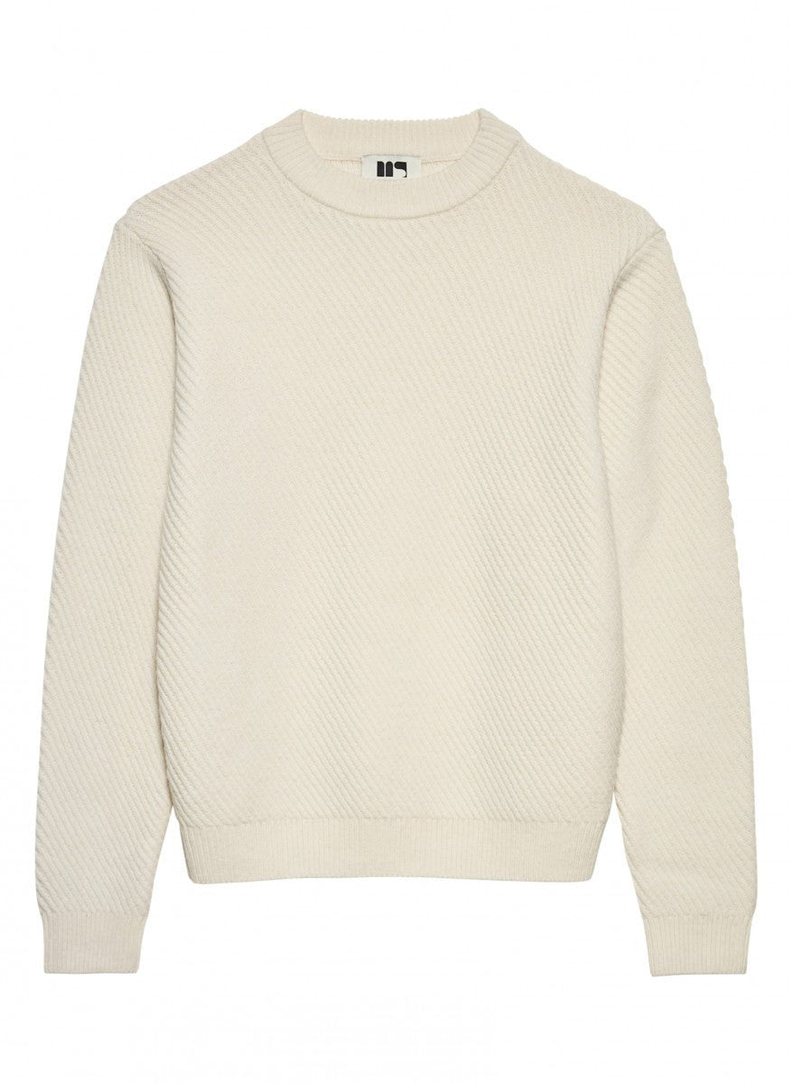 Maison Standards - Pull Columbia unisexe côte diagonale - Ecru - Pulls et Sweats - H223K044MAI29