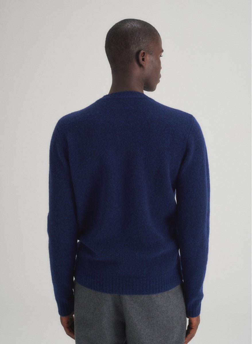 Maison Standards - Pull Gary unisexe en laine et fibres recyclées - Bleu - Pulls et Sweats - H223K044MAI29