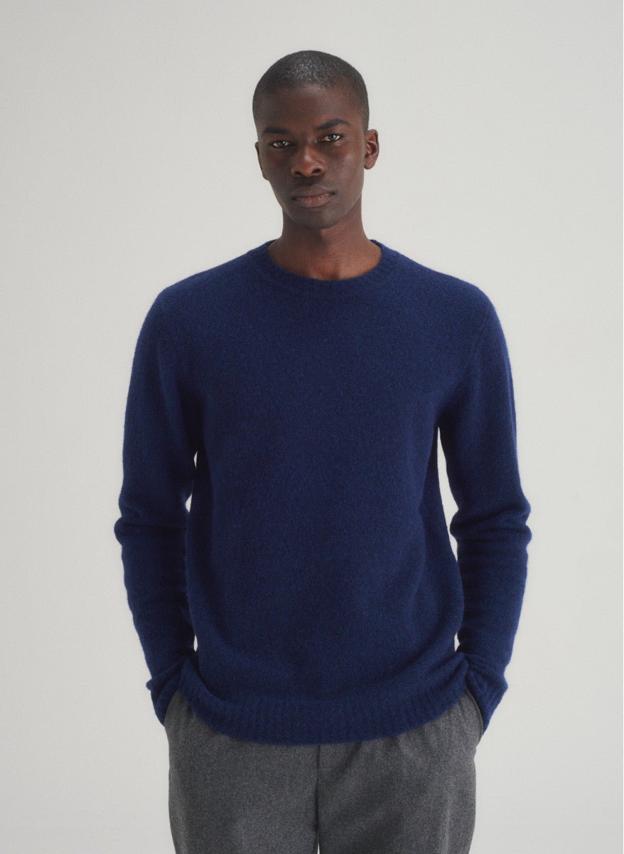 Maison Standards - Pull Gary unisexe en laine et fibres recyclées - Bleu - Pulls et Sweats - H223K044MAI29