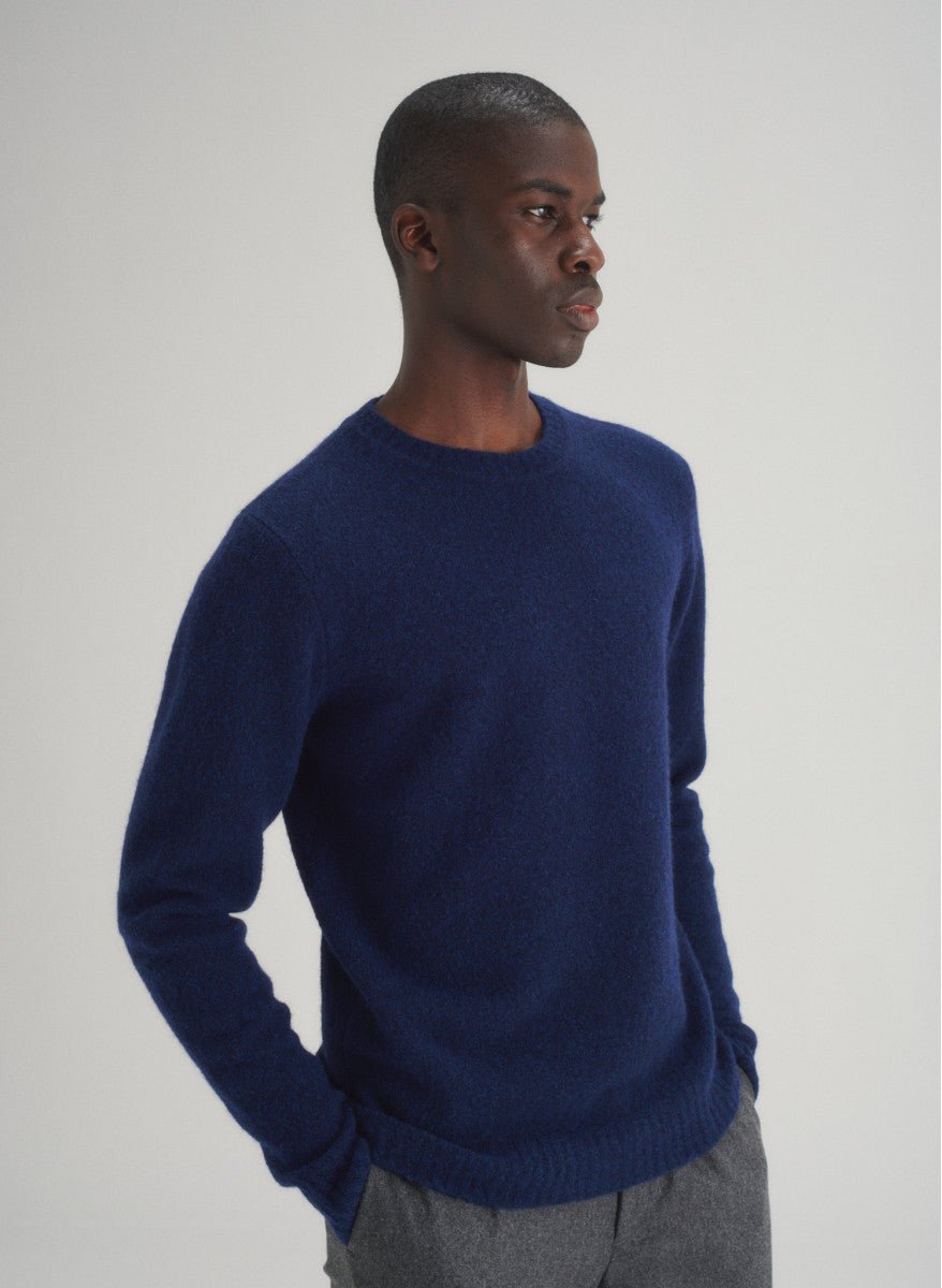 Maison Standards - Pull Gary unisexe en laine et fibres recyclées - Bleu - Pulls et Sweats - H223K044MAI29