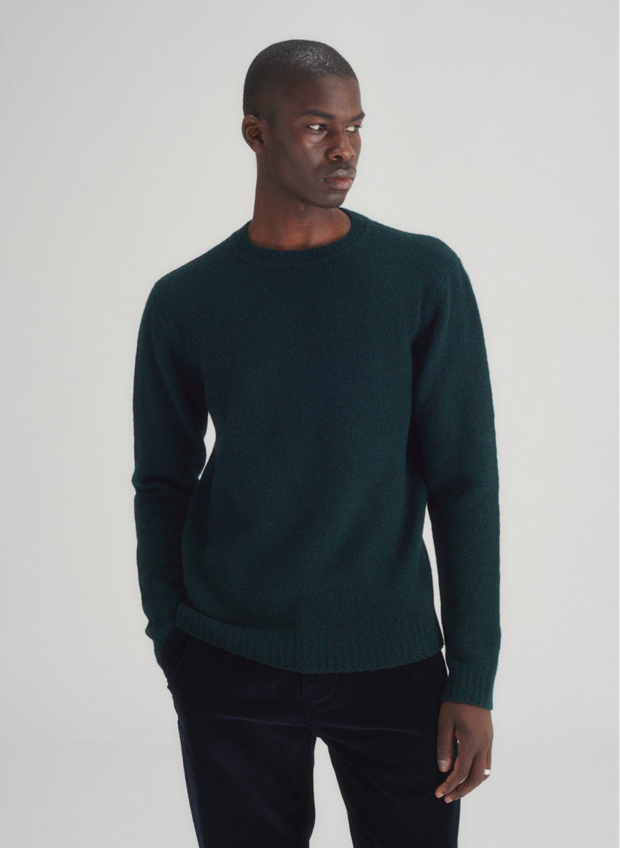 Maison Standards - Pull Gary unisexe en laine et fibres recyclées - Vert anglais - Pulls et Sweats - H223K044MAI29