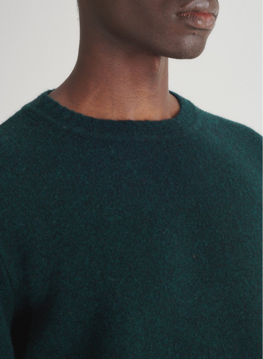 Maison Standards - Pull Gary unisexe en laine et fibres recyclées - Vert anglais - Pulls et Sweats - H223K044MAI29