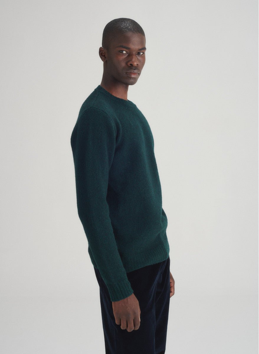 Maison Standards - Pull Gary unisexe en laine et fibres recyclées - Vert anglais - Pulls et Sweats - H223K044MAI29
