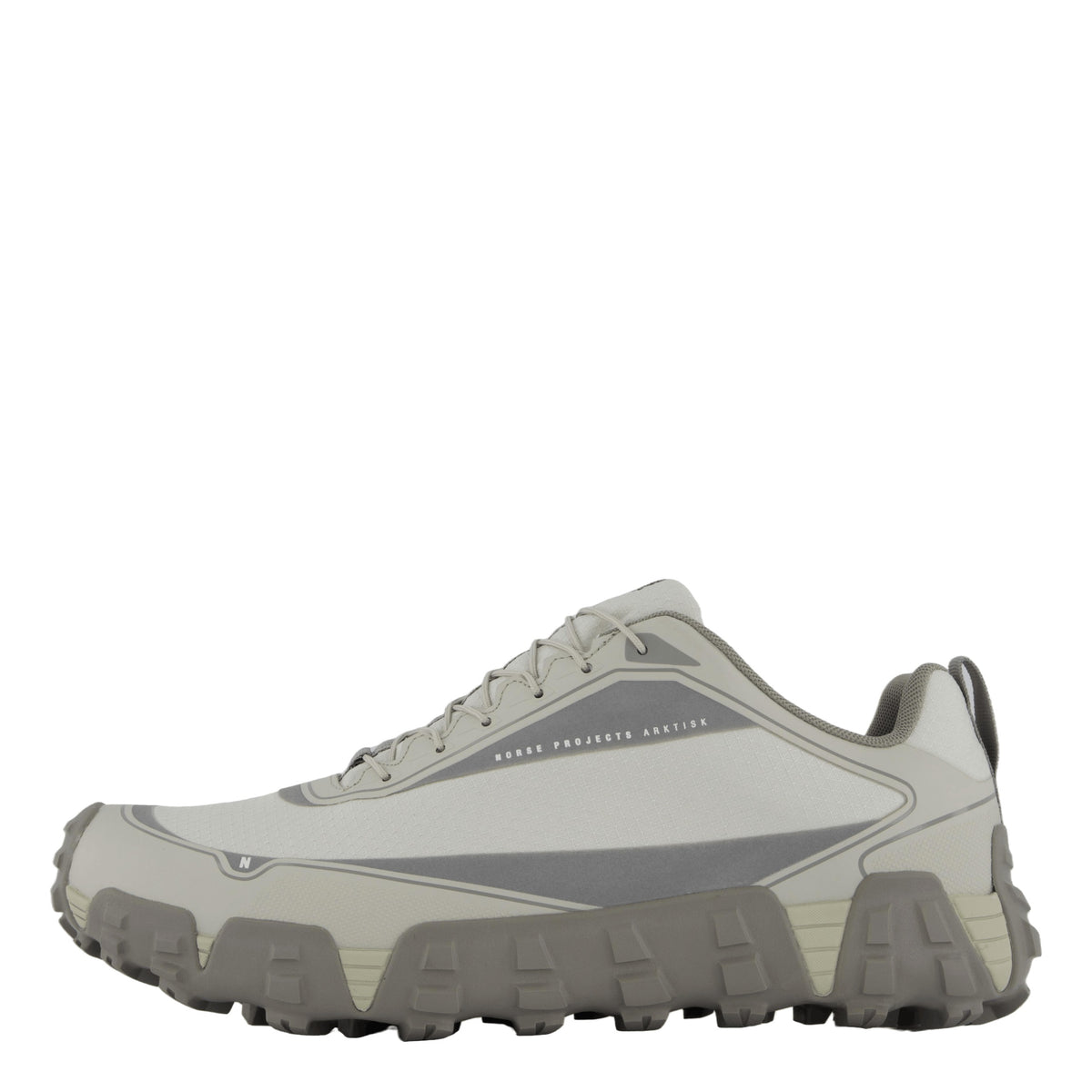 Norse Projects – Sneakers Lace Up Hyper Runner V08 – Bianco, vista laterale esterna