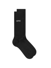 Norse Projects - Bjarki Logo Socks - Black-chaussettes-N82-0060