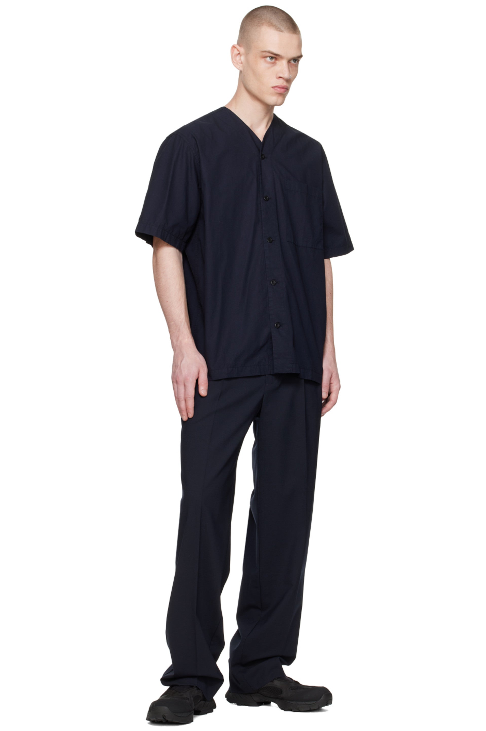Norse Projects - Erwin Typewriter SS Shirt - Dark Navy - Chemise - N40 - 0792