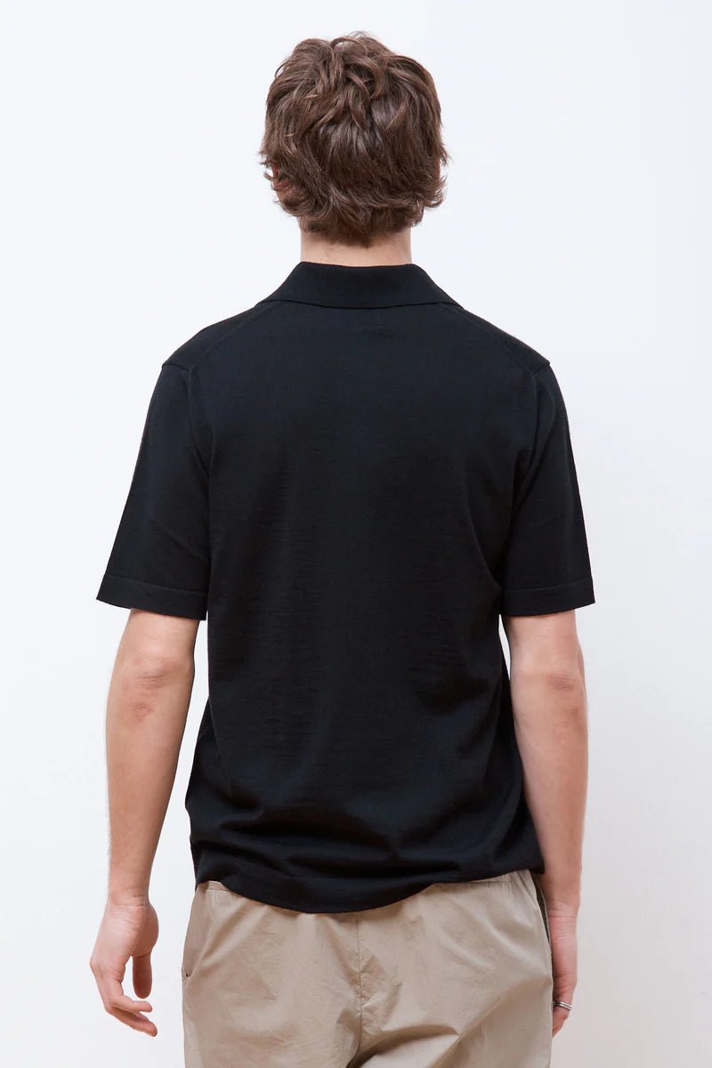Norse Projects - Jon Tech Merino SS Polo - Black - Chemise - N45 - 0601