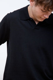 Norse Projects - Jon Tech Merino SS Polo - Black - Chemise - N45 - 0601