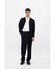 Norse Projects - Been Relaxed Light Wool Pleate Trousers - Dark Navy - Pantalons et Shorts - N25 - 0405