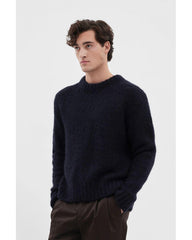 Norse Projects - Rasmus Relaxed Flame Alpaca Sweatshirt - Navy - Pulls et Sweats - N45 - 0589