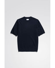 Norse Projects - Rhys Cotton Linen T - shirt - Dark Navy - T - Shirt - N45 - 0600