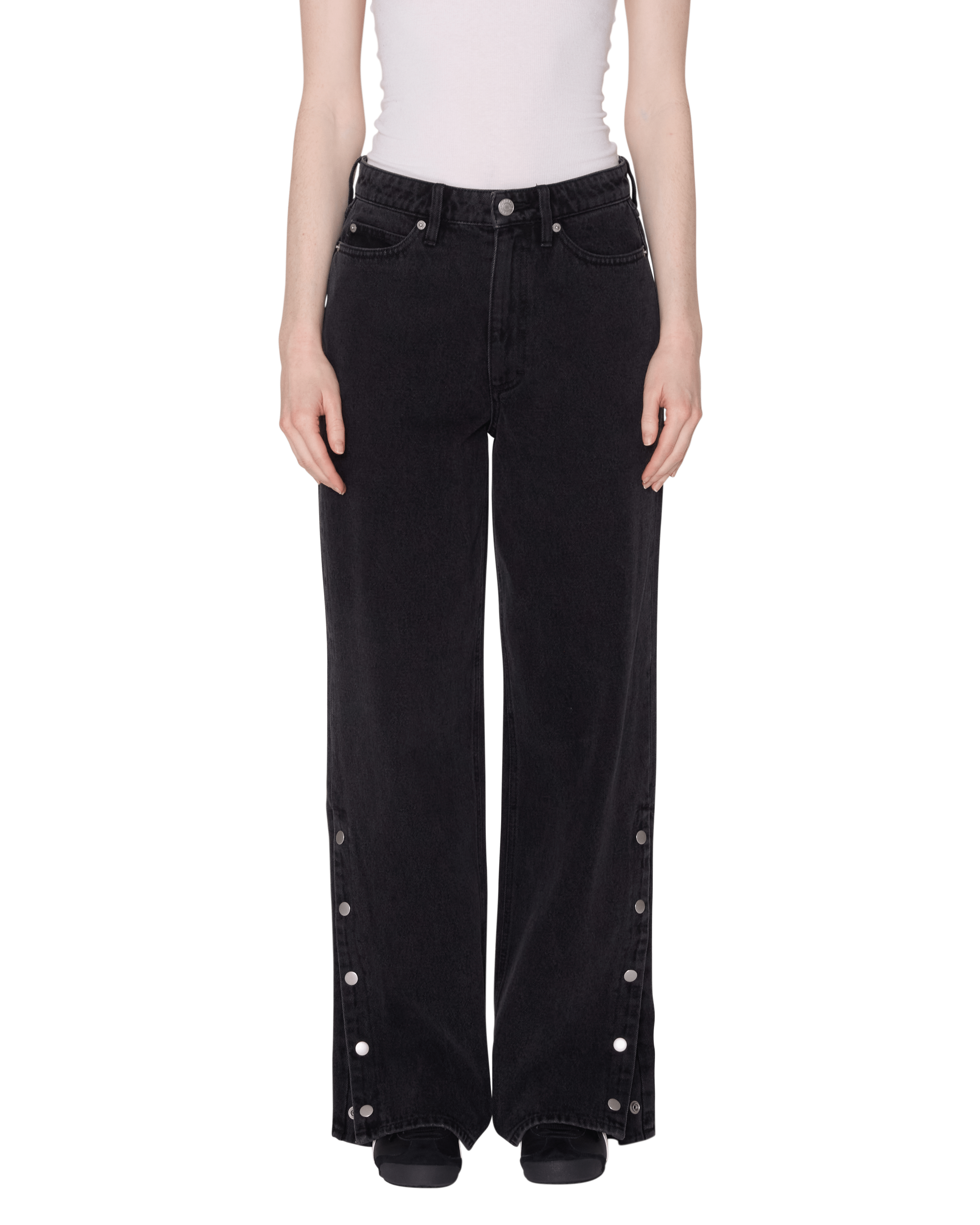 Obey - Penelope Side Snap Denim - Faded black - Jupes et Pantalons - 242010066FBL26