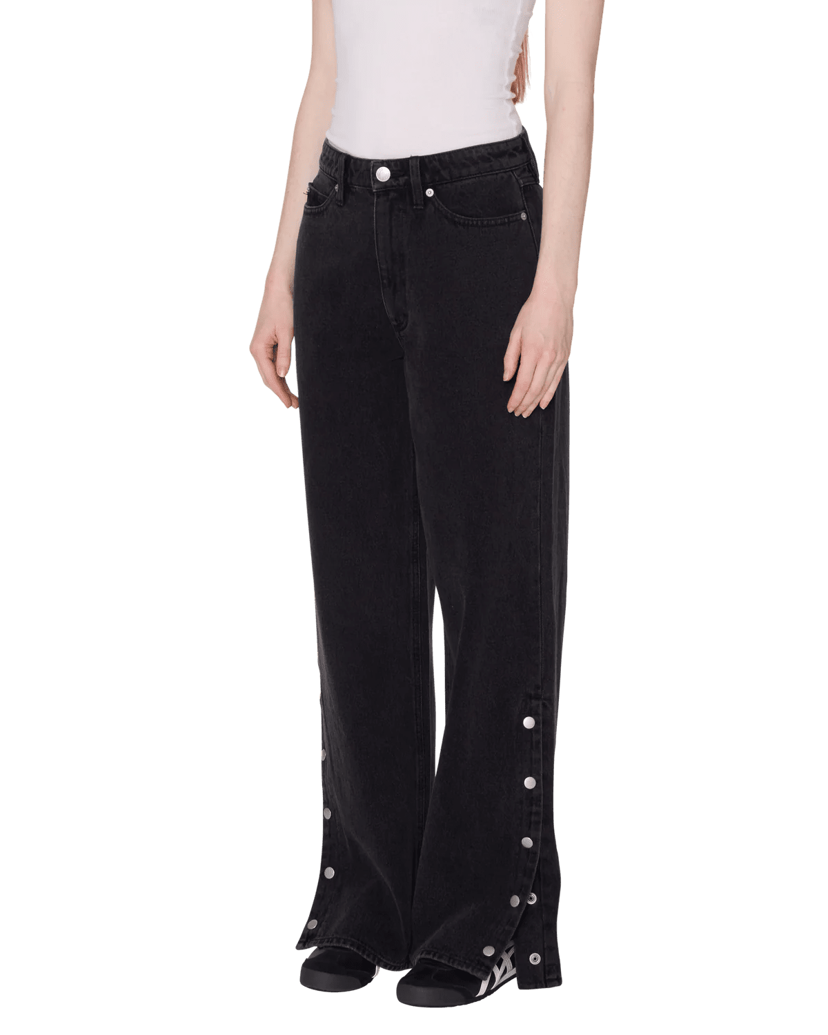 Obey - Penelope Side Snap Denim - Faded black - Jupes et Pantalons - 242010066FBL26