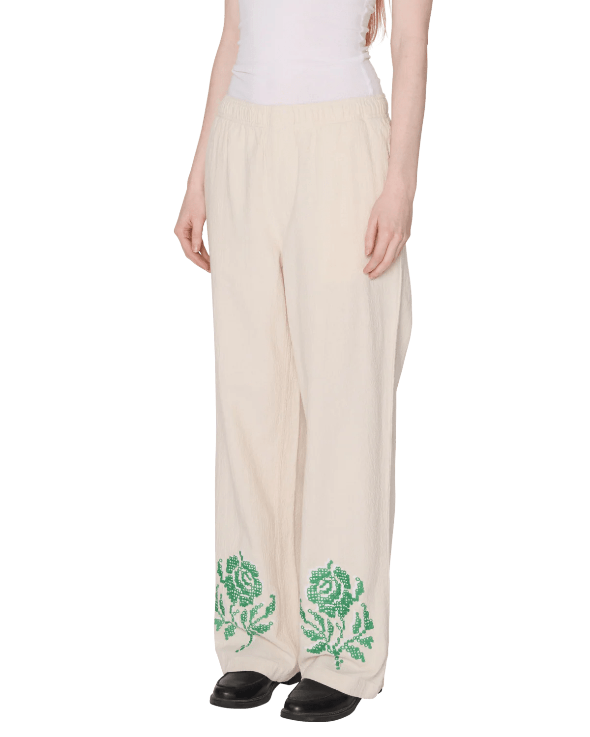 Obey - Roses Embellished Pant - Natural - Jupes et Pantalons - 242000125NATS