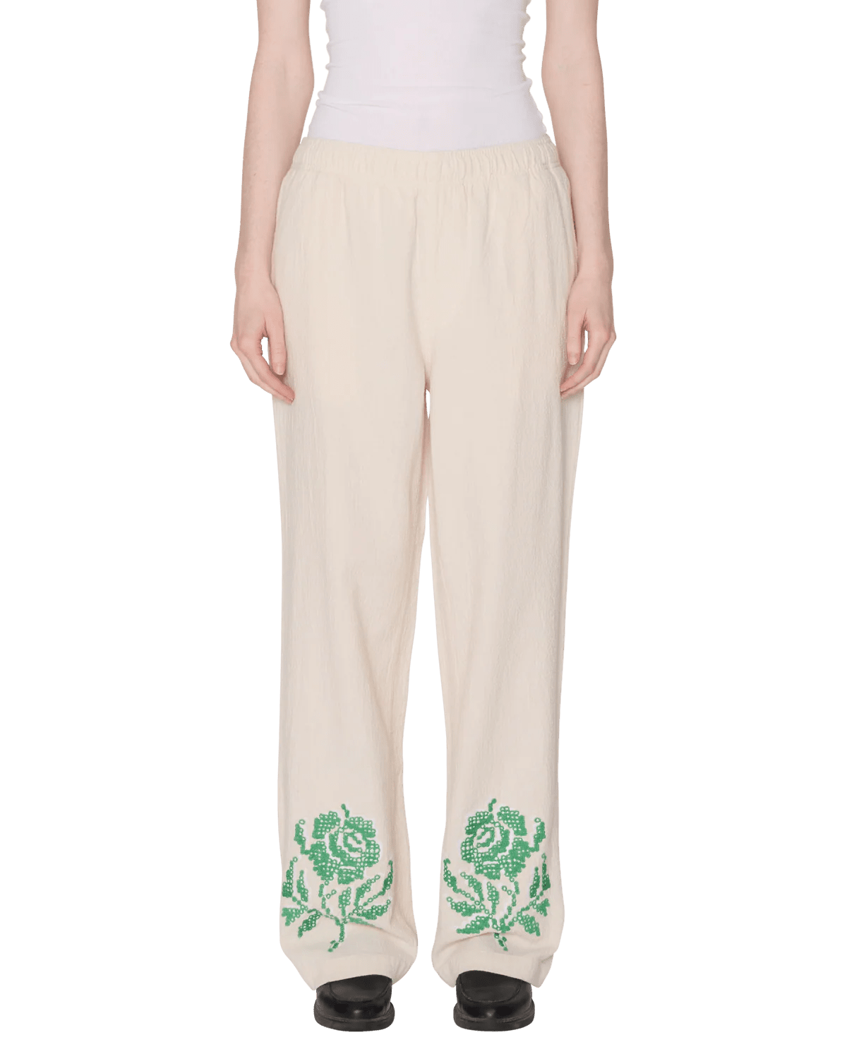 Obey - Roses Embellished Pant - Natural - Jupes et Pantalons - 242000125NATS