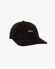 Obey - Lowercase Corduroy 6 Panel Star - Black - 100580378