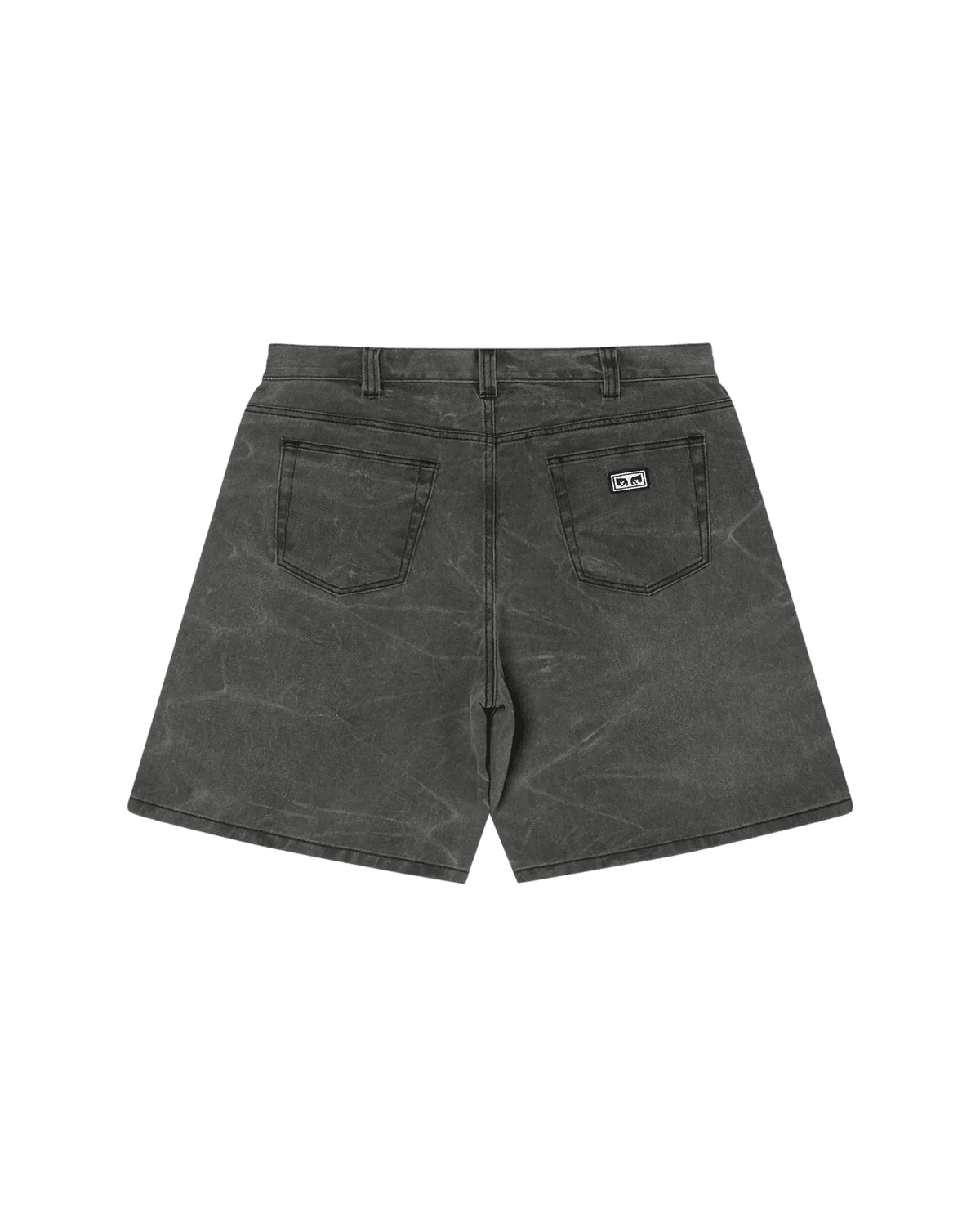Obey - Bigwig Baggy Denim Short - Black wrinkle wash - Pantalons et Shorts - 172100109BWA28