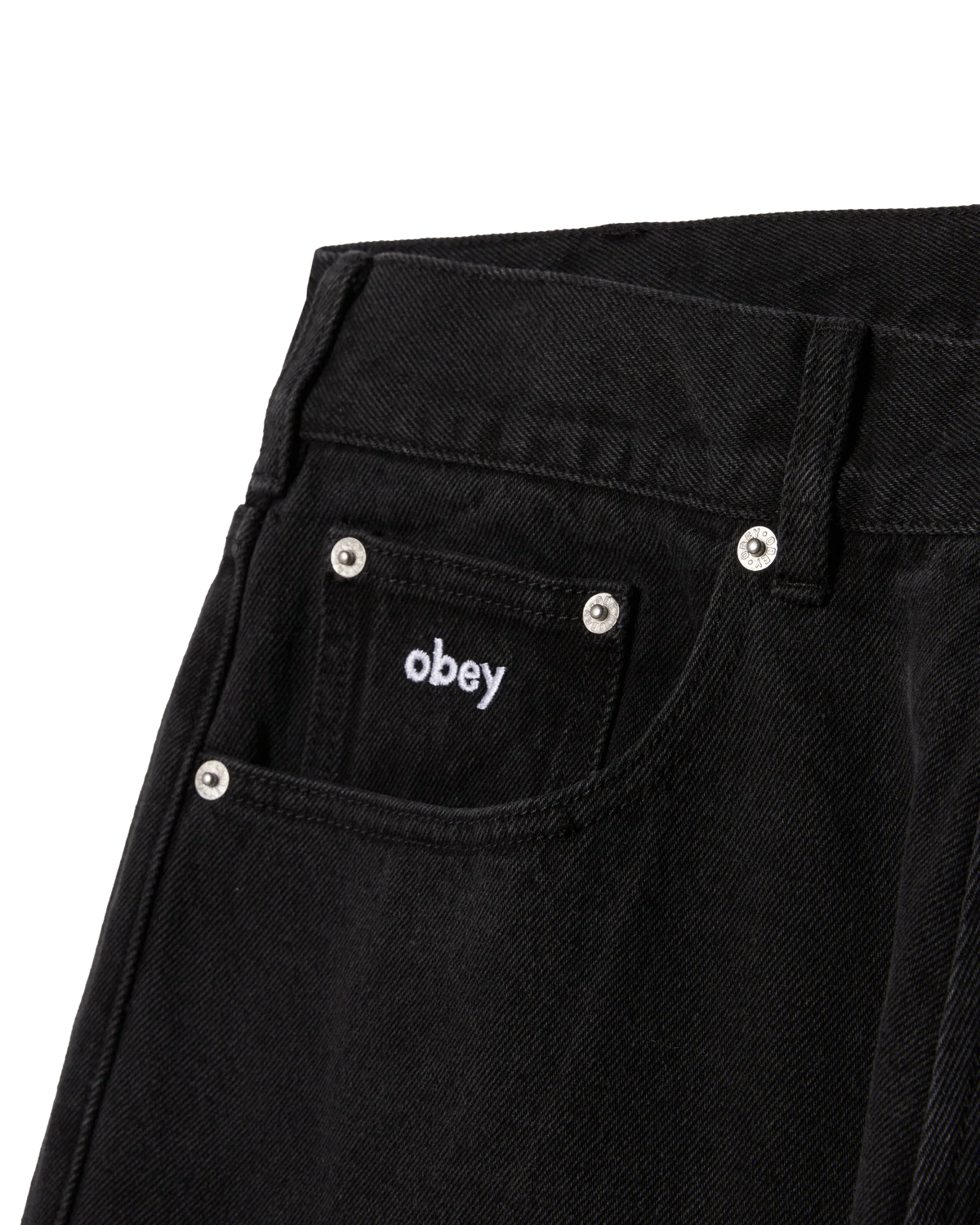 Obey - Bigwig Baggy Denim - Washed Black - Pantalons et Shorts - 142010087