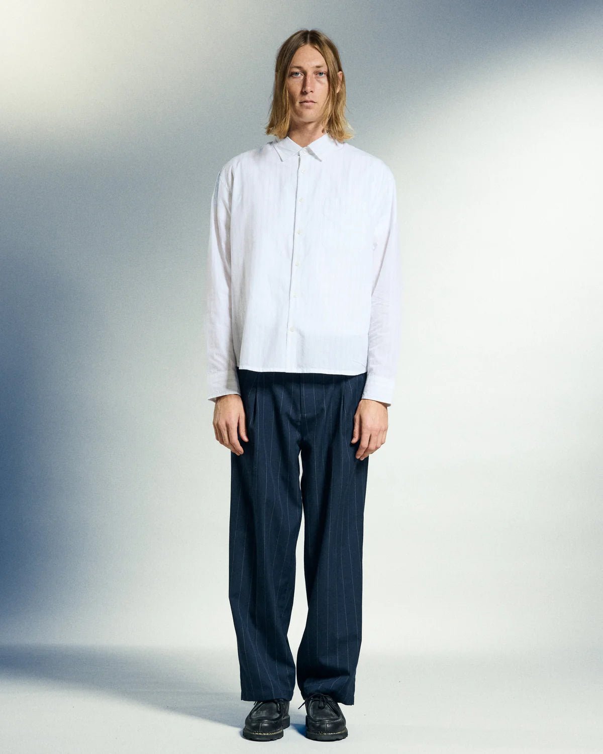 Obey – Dean stripe pleated pant – Midnight navy multi - Pantalons et Shorts - 142020262MNVY28