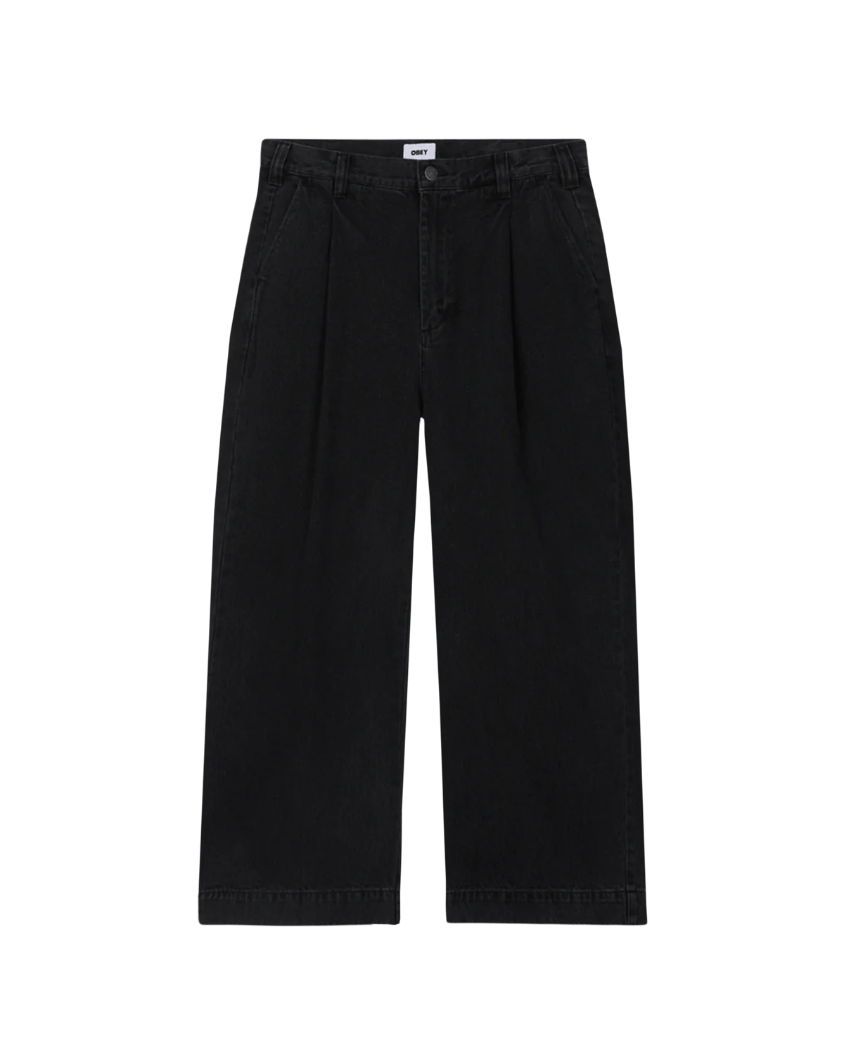 Obey - Oliver Denim Pleated Pant - Faded Black - Pantalons et Shorts - 142010108