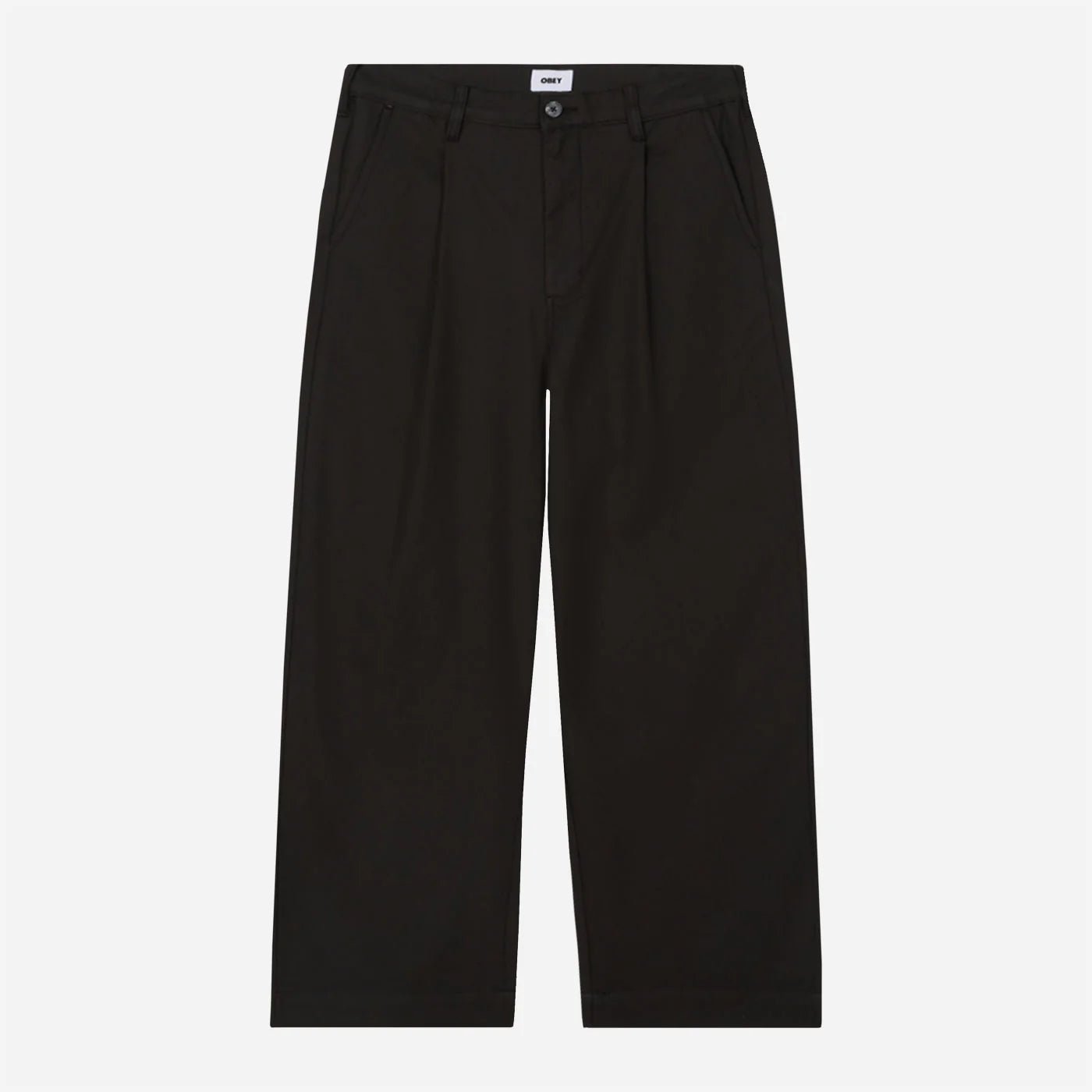 Obey – Oliver pleated pant – Black (FW25) - Pantalons et Shorts - 142020243BLK28