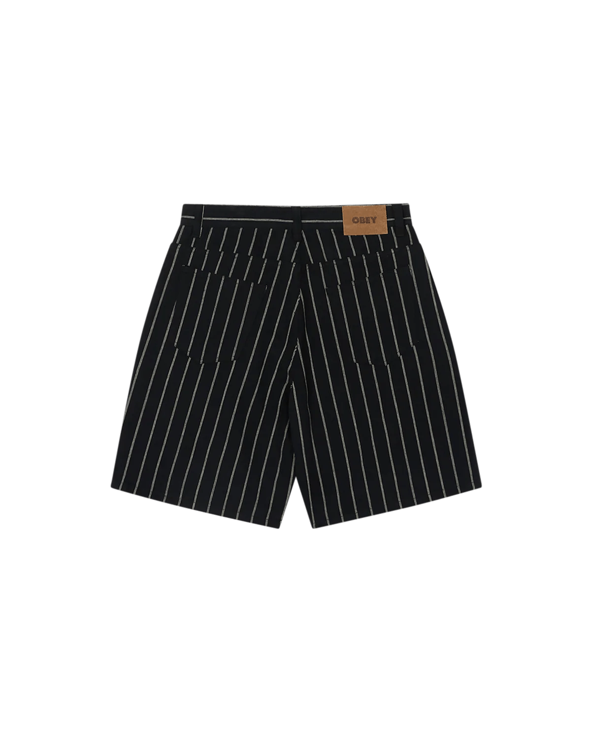 Obey - Stripe Baggy Denim Short - Black Multi - Pantalons et Shorts - 172100094